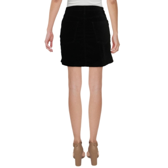 Hudson Jeans Womens Viper Velvet Above Knee Mini Skirt Black Size 27 - Picture 2 of 5